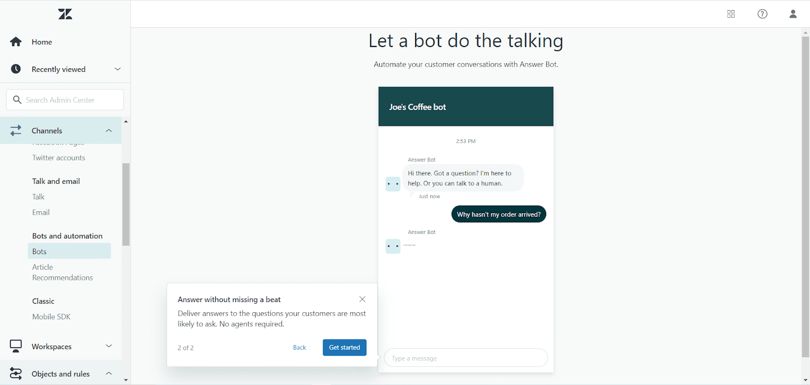 AI Chatbot named zendesk