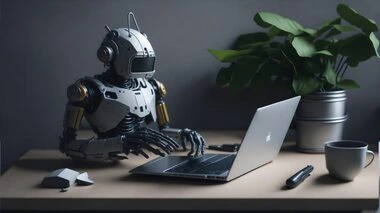 robot working on a laptop (1)