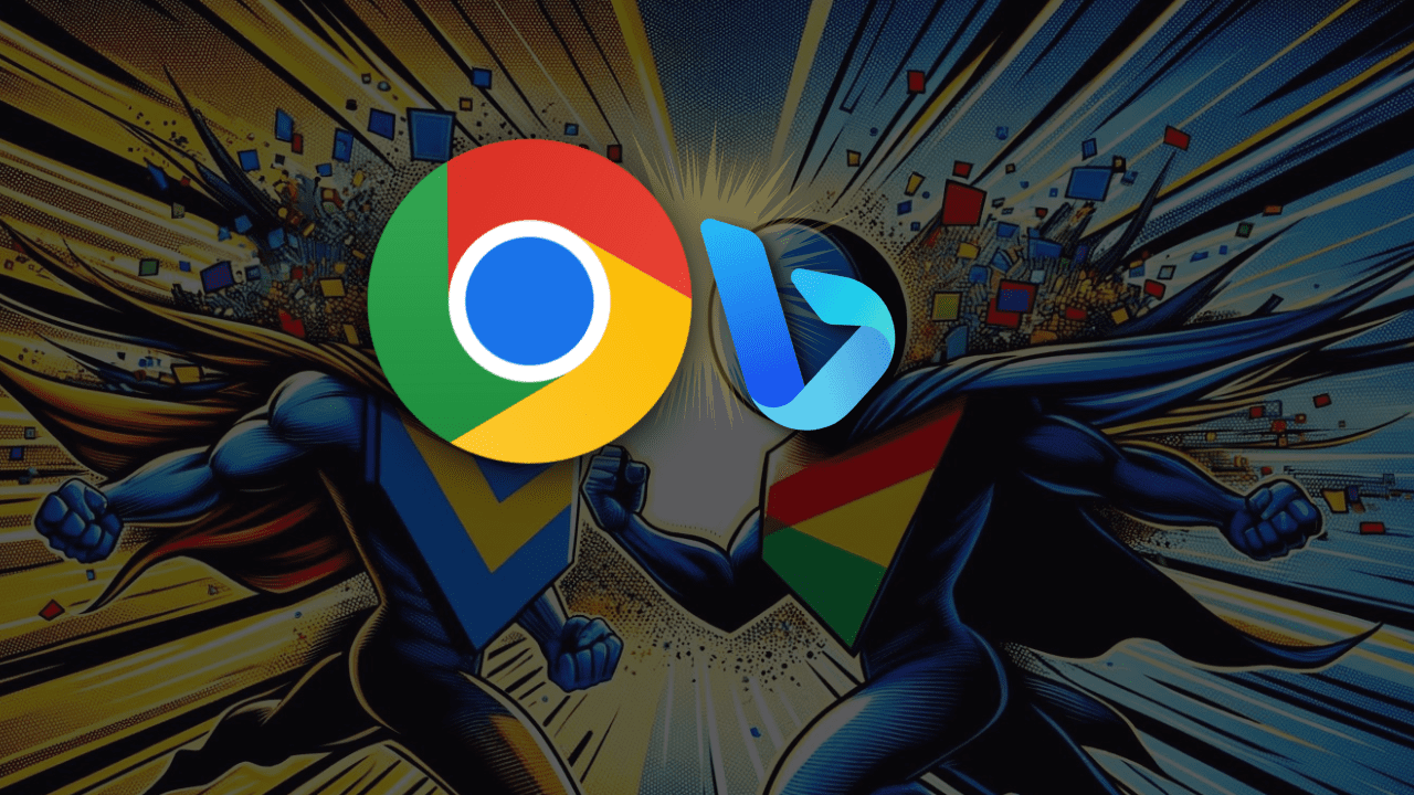 Google vs Bing artwork